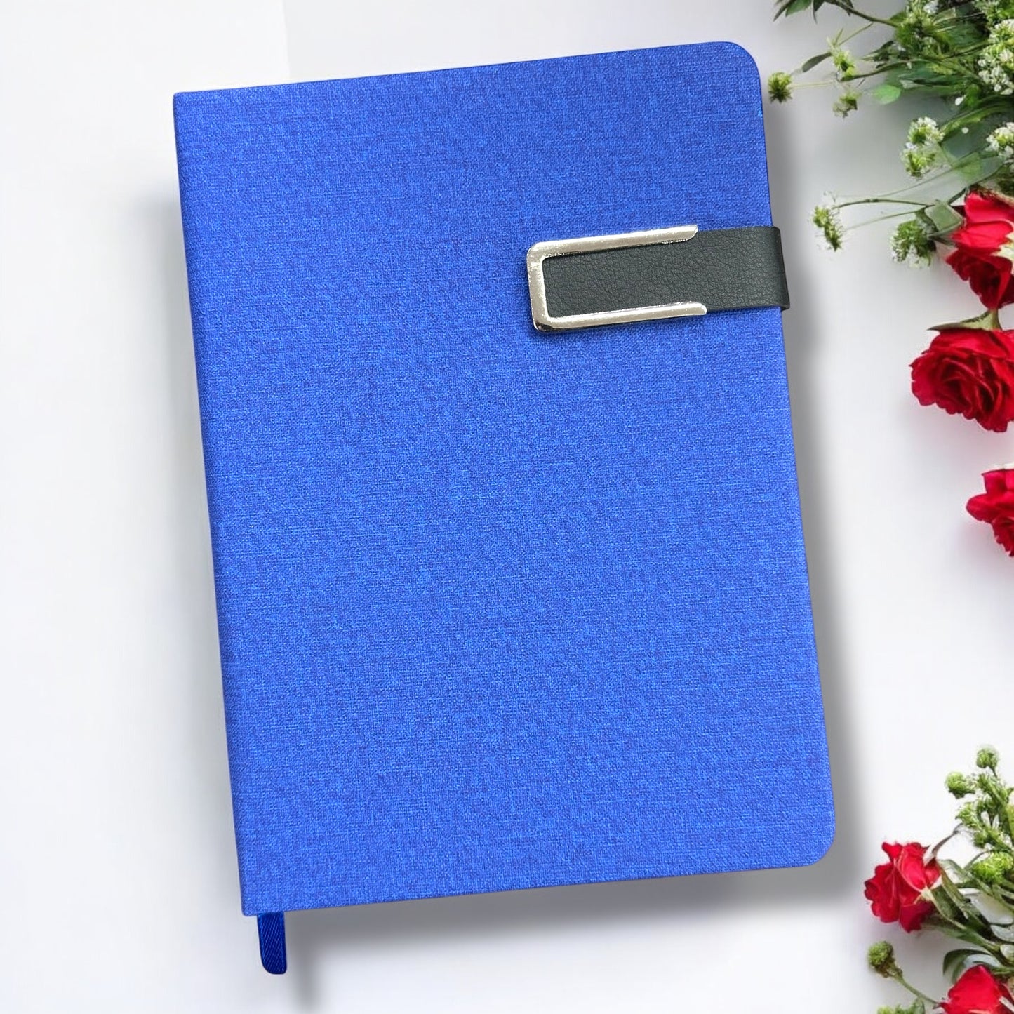 Blue Khadi Magnet Closer - A5 Notebook - Karigar Chiriyaa