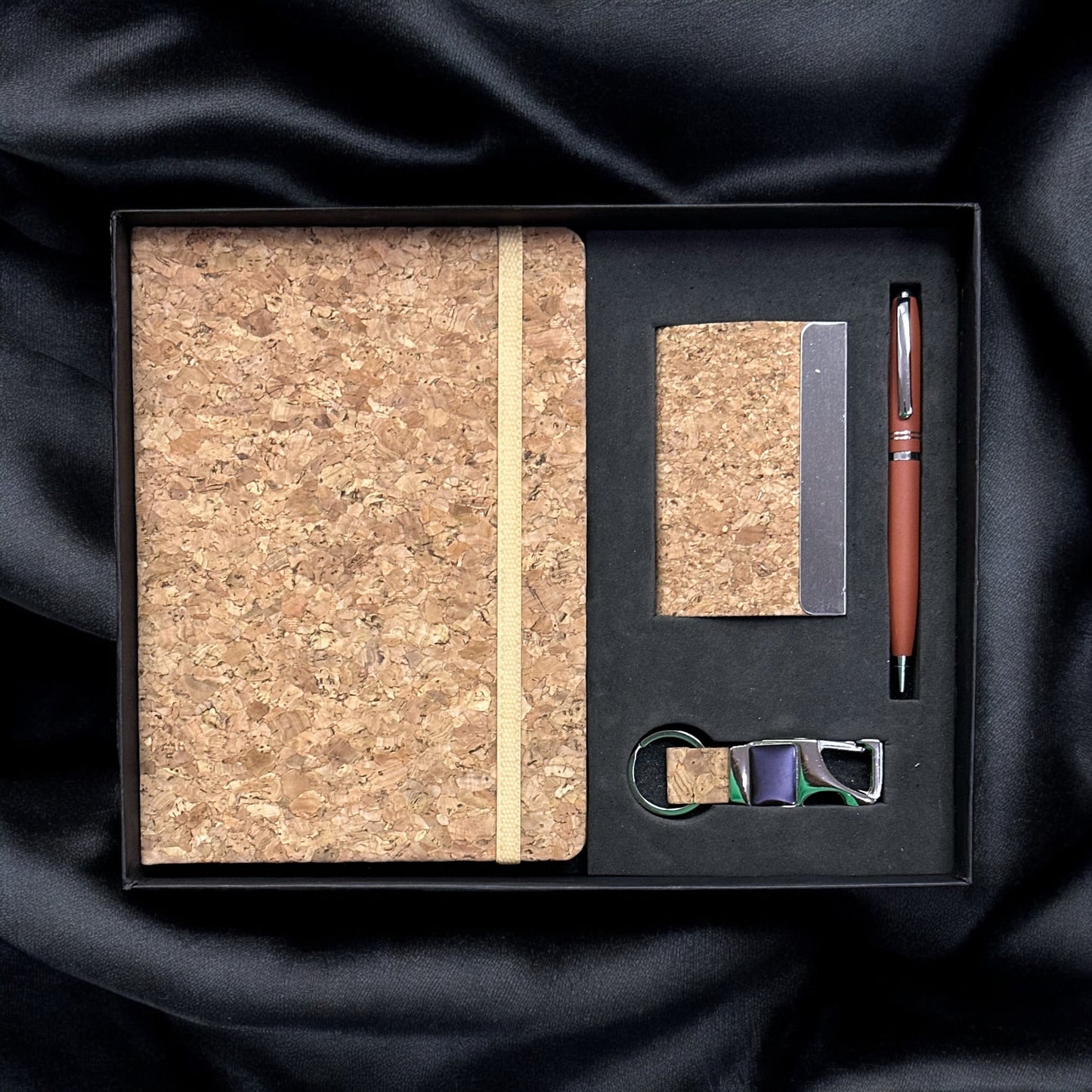 Cork Fabric Notebook 4 in 1 Gift Set - Karigar Chiriyaa