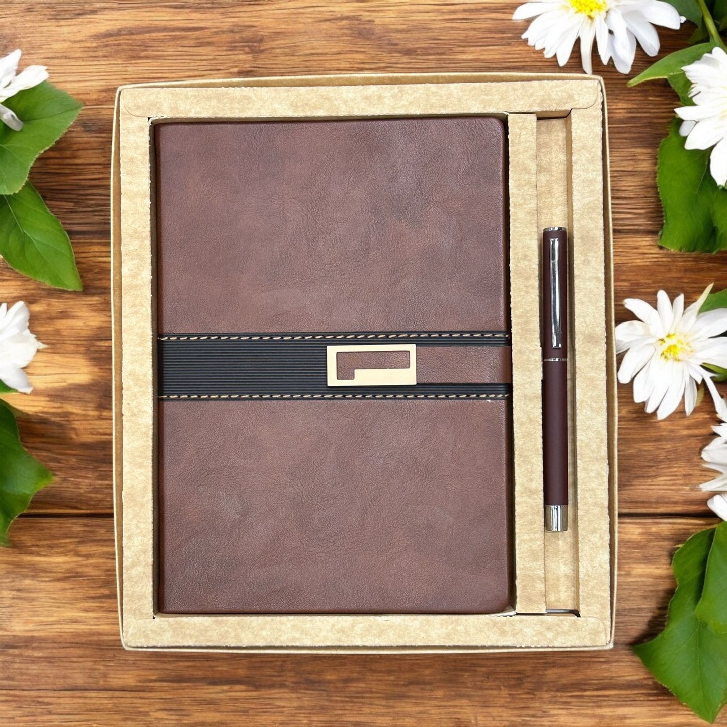 Brown With Center Black Band 2 in 1 Set - Karigar Chiriyaa