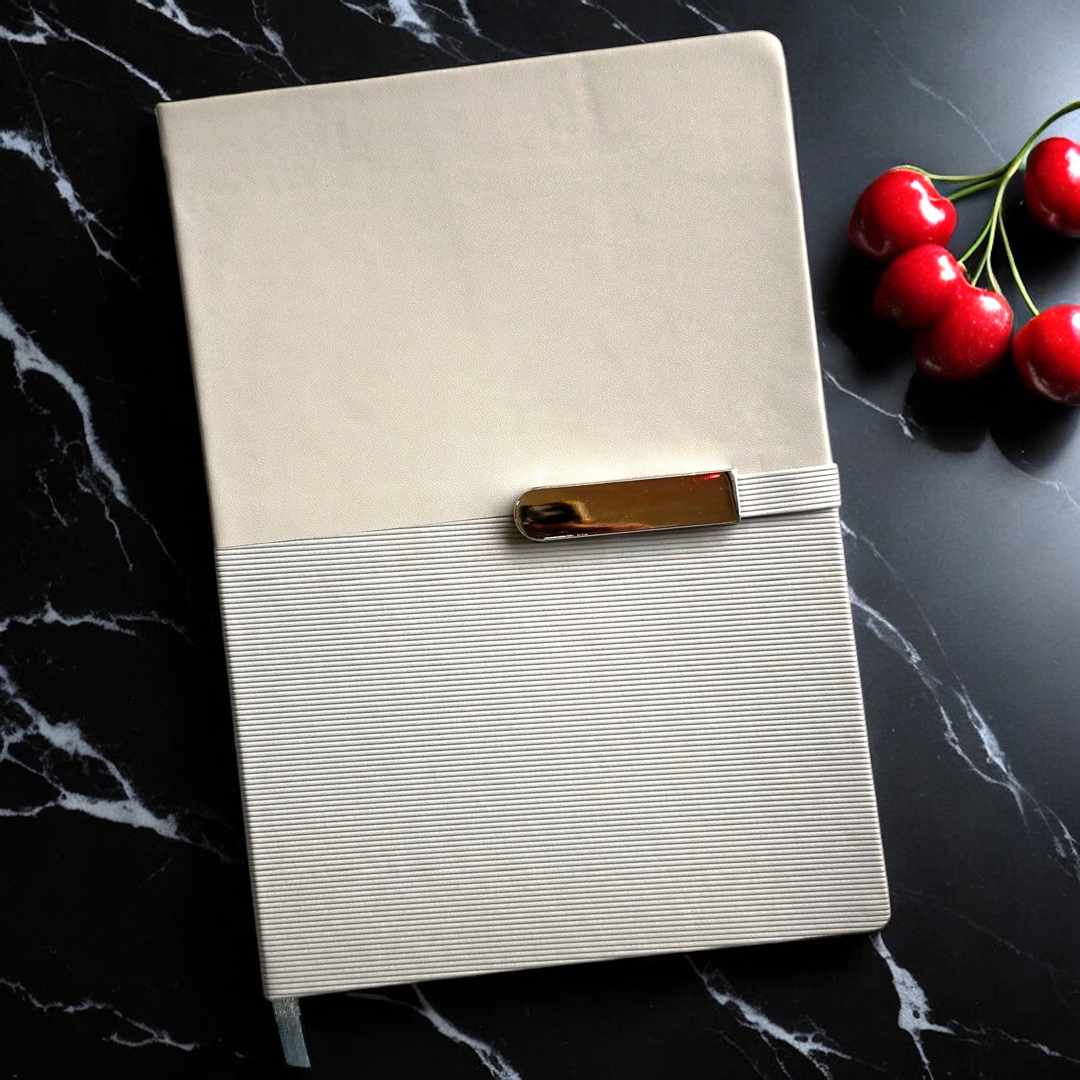 Grey with Premium Metal Buckle - A5 Notebook - Karigar Chiriyaa