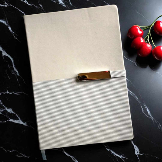 Grey with Premium Metal Buckle - A5 Notebook - Karigar Chiriyaa