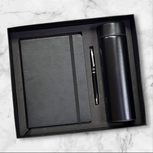 Black Basic Notebook 3 in 1 Gift Set - Karigar Chiriyaa