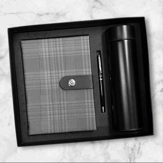 Grey Check 3 in 1 Gift Set - Karigar Chiriyaa