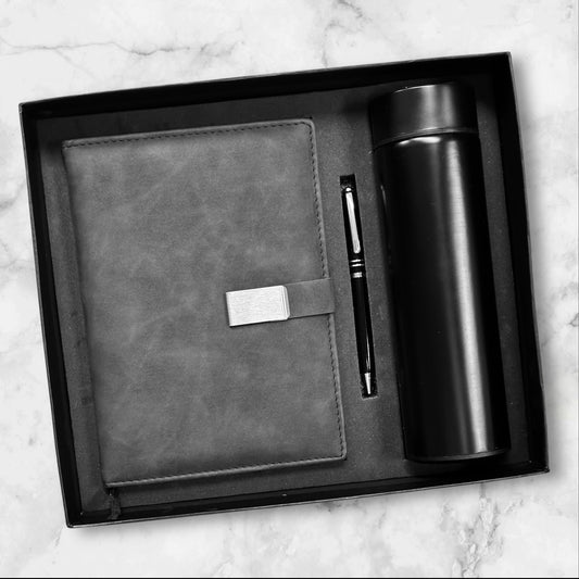Black Cloudy Fluffy Notebook 3 in 1 Gift Set - Karigar Chiriyaa
