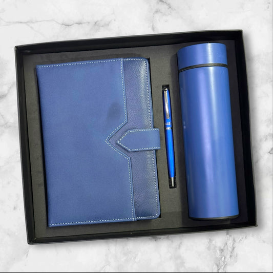 Blue with Front Pocket Notebook 3 in 1 Gift Set