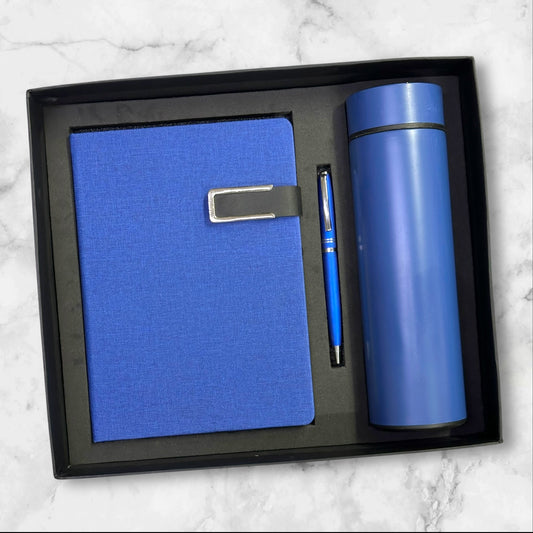Royal Blue Khadi Notebook 3 in 1 Gift Set