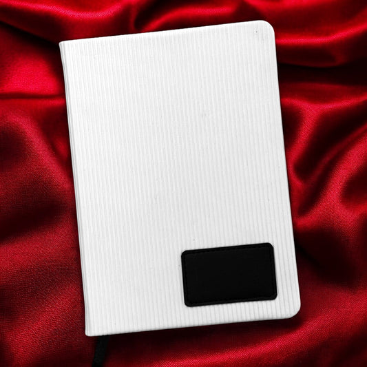 White Courtrai Texture - A5 Notebook - Karigar Chiriyaa