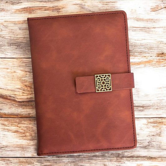 Brown with Center Buckle Closer - A5 Notebook - Karigar Chiriyaa