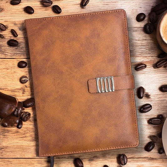 Shine Tan Buckle Closer - A5 Notebook - Karigar Chiriyaa