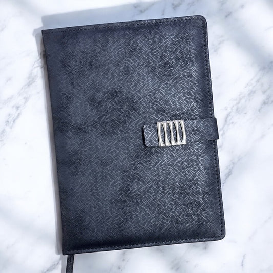 Shine Black Buckle Closer - A5 Notebook - Karigar Chiriyaa