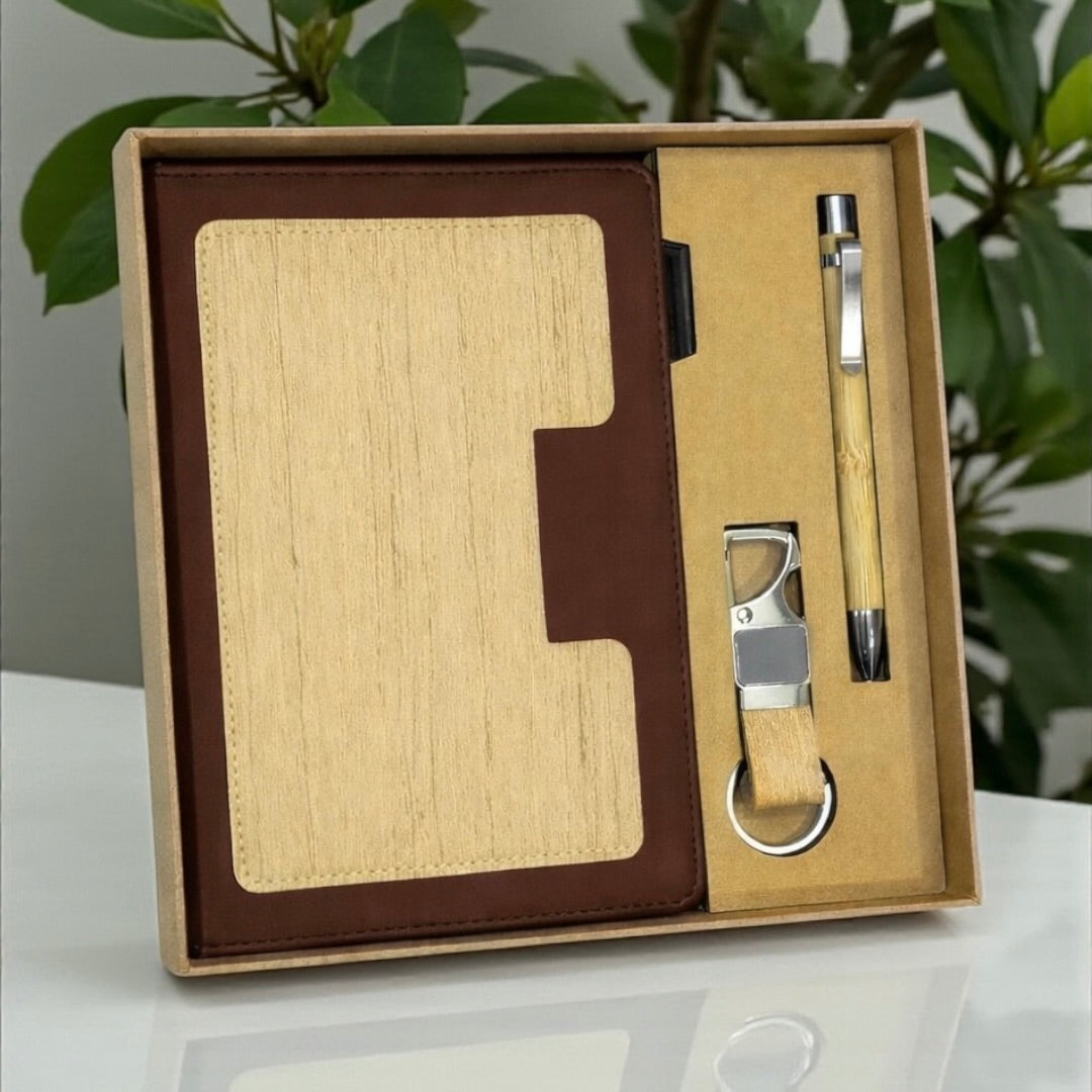 Brown woody 3 in 1 gift set - Karigar Chiriyaa