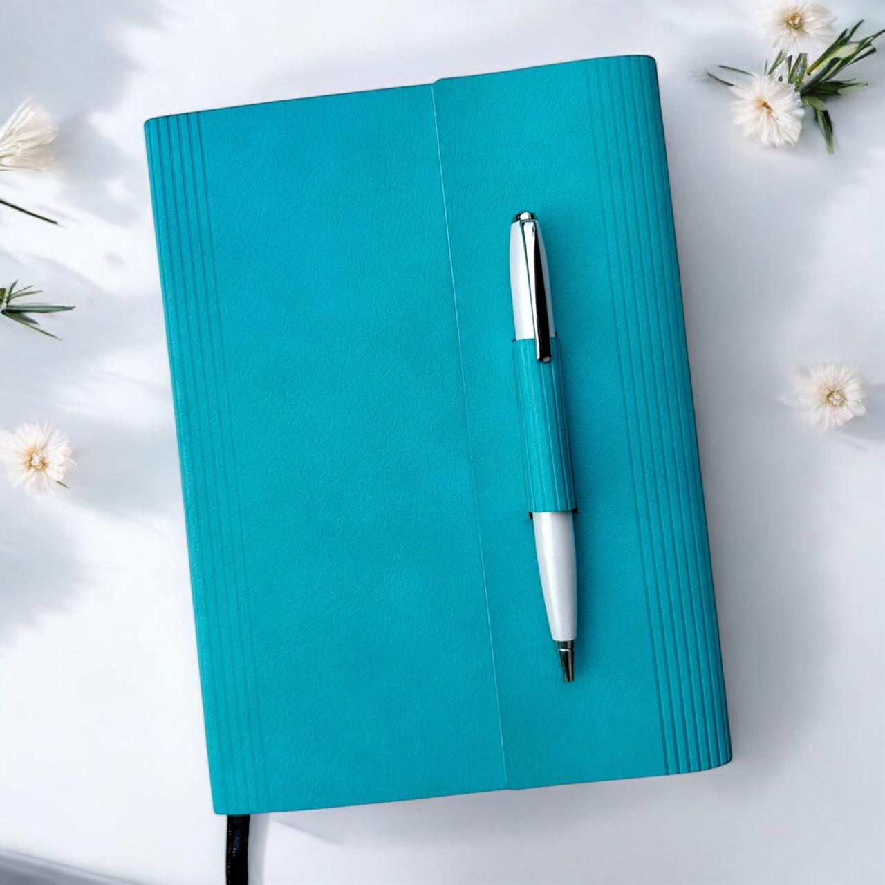 Tri Fold Sea Blue - A5 Notebook - Karigar Chiriyaa