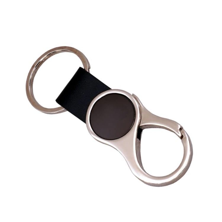 Black band metal keychain with doghook - Karigar Chiriyaa